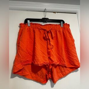 Women’s XL Coral  CiSoNo short Soft, Flowy, Airy. Elastic Waist Tie Front Shorts